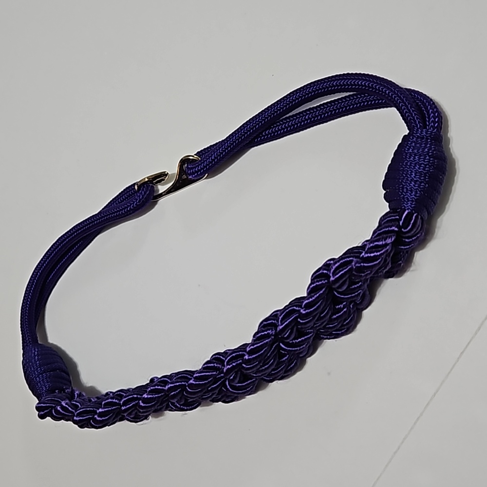 Women's Purple Braided Twist Rope Hook Belt 28-30 Waist #W-849